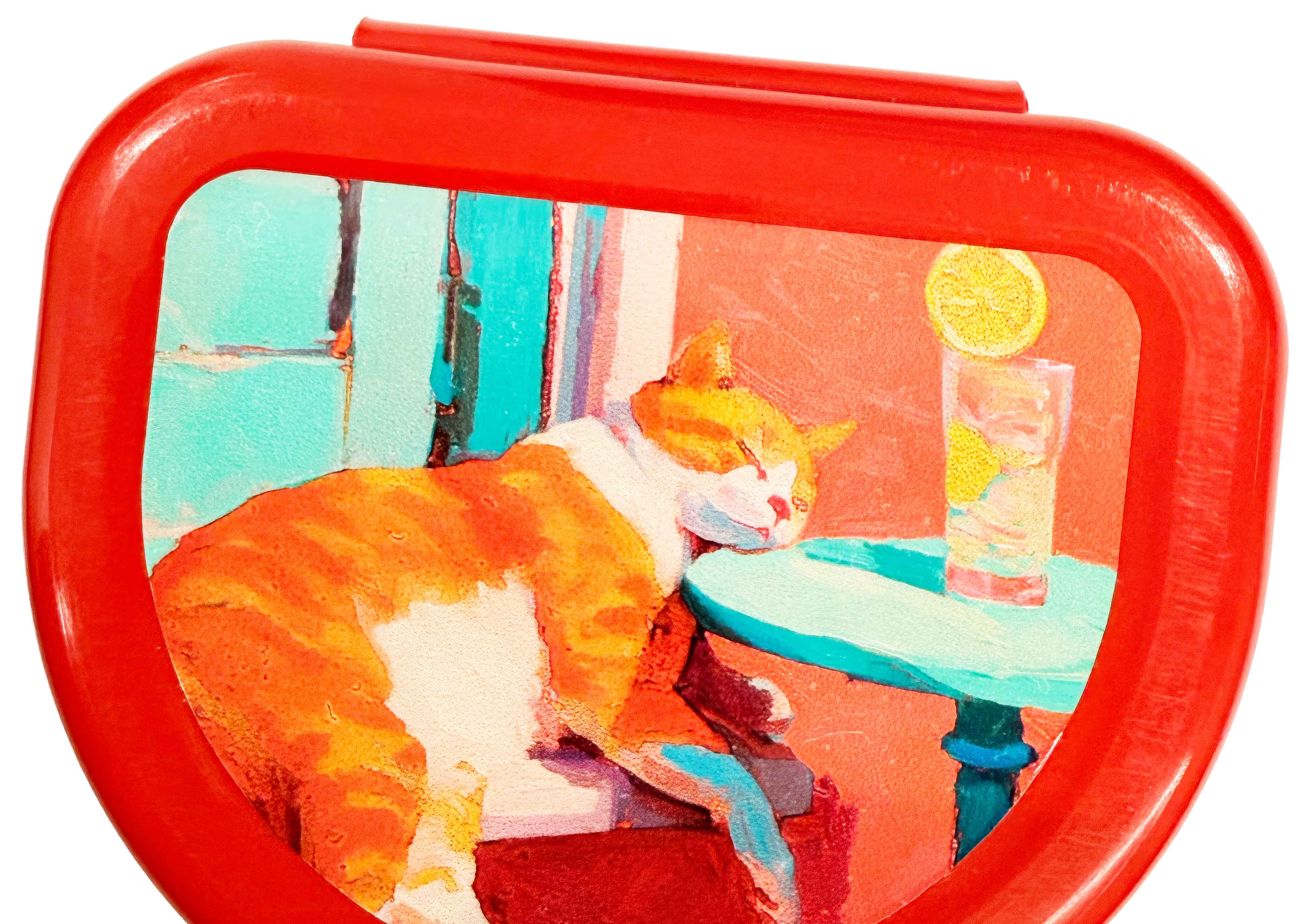 Custom retainer case with cat illustration